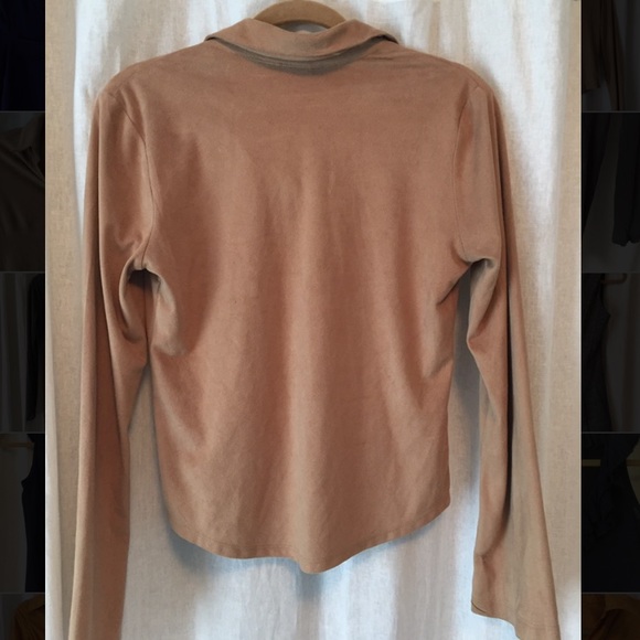Tan Suede-Like Blouse - Picture 3 of 3